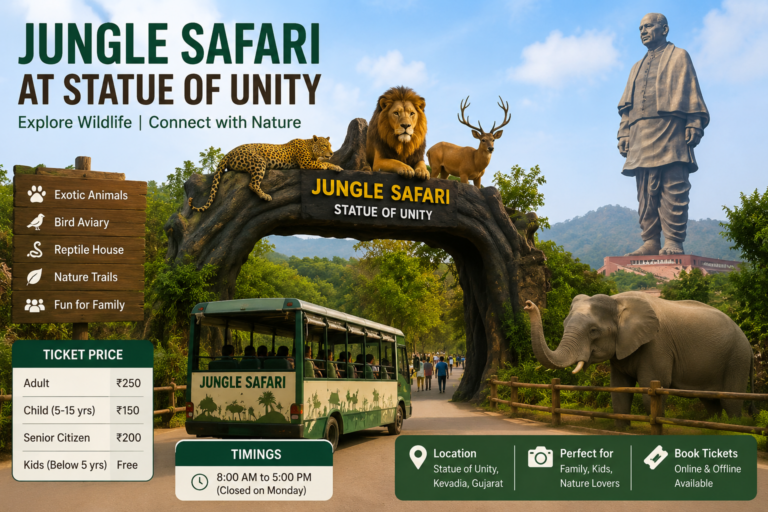 Statue of Unity Jungle Safari Ticket Price, Timings & Booking Guide 2026