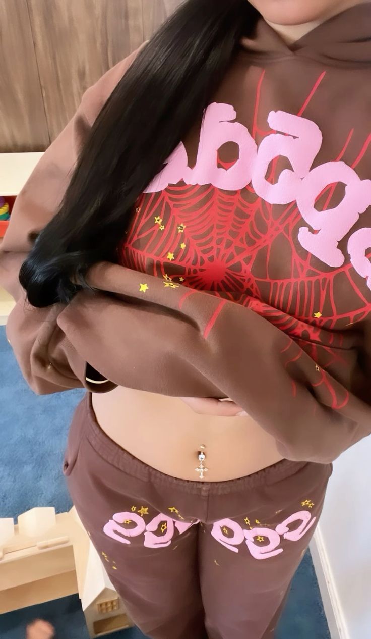Sp5der Brown Hoodie