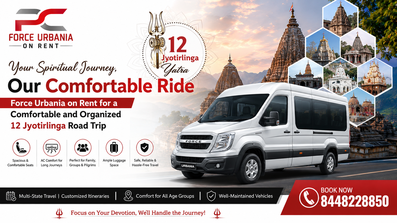 Force Urbania on Rent for a Comfortable and Organized 12 Jyotirlinga Road Trip